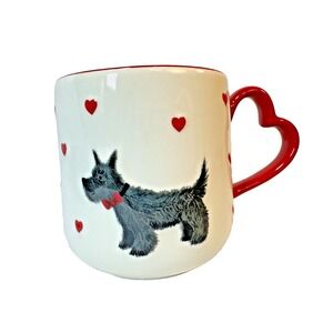 Pet Love Ceramic 20.6oz Valentine Scottie Terrier Dog w/ Heart Handle Coffee Mug
